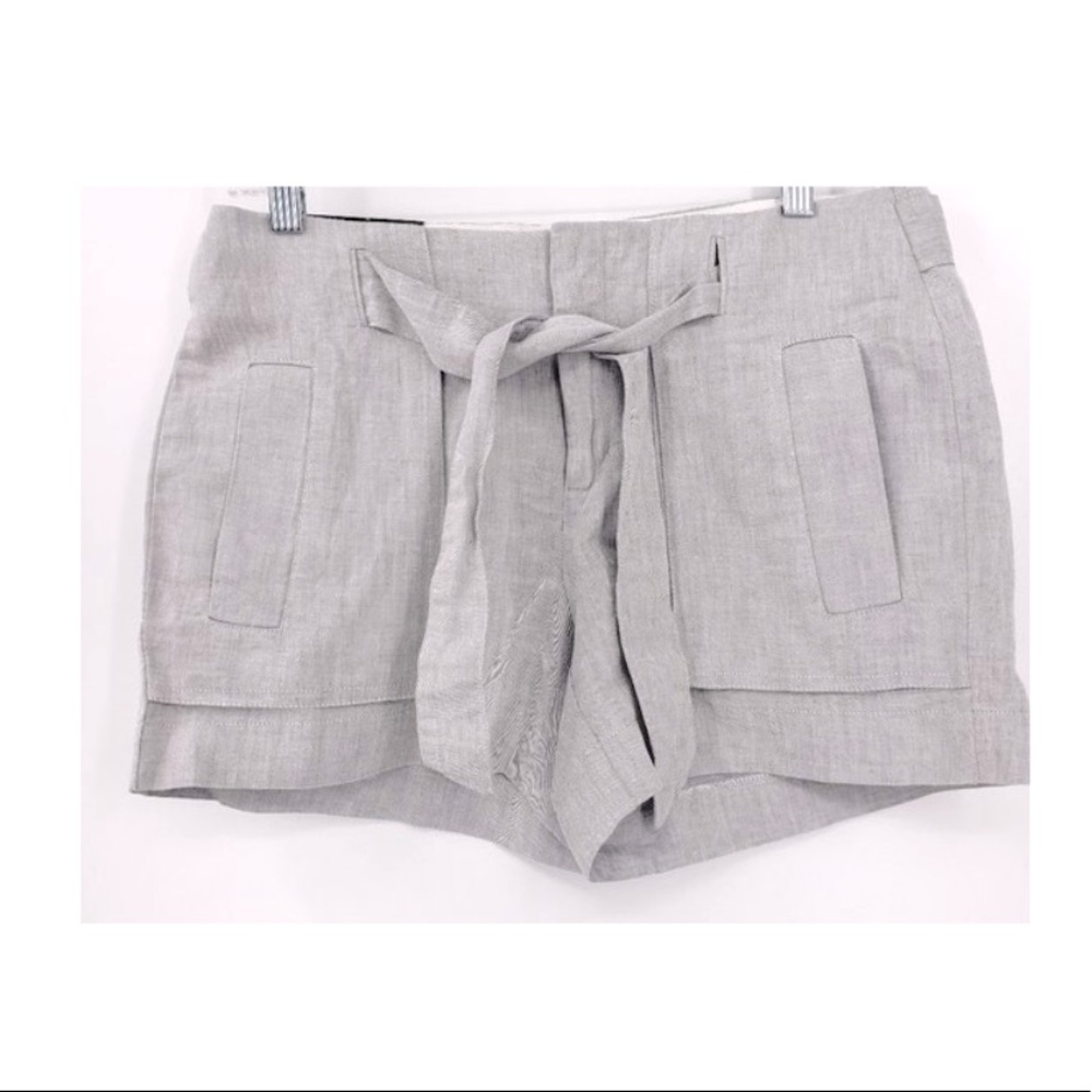 Banana Republic Martin Fit Light Grey Linen Blend Tie Waist Shorts